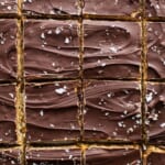 A close up of chocolate bars with sprinkles on them.